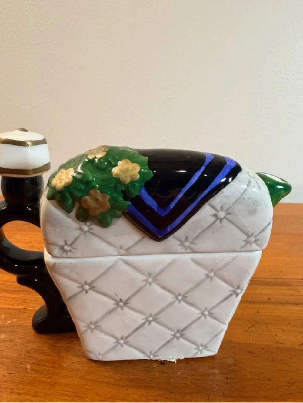 Vintage Ceramic Animal Armchair Teapot with Lid